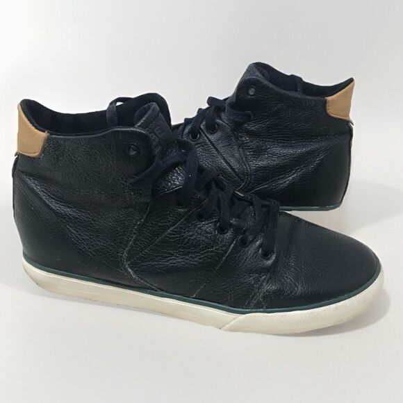 Globe Australia Los Angered Black Leather High Top Sneakers Mens US Size 7 - Picture 1 of 11
